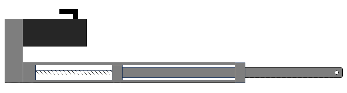cutaway side view of an electric linear actuator