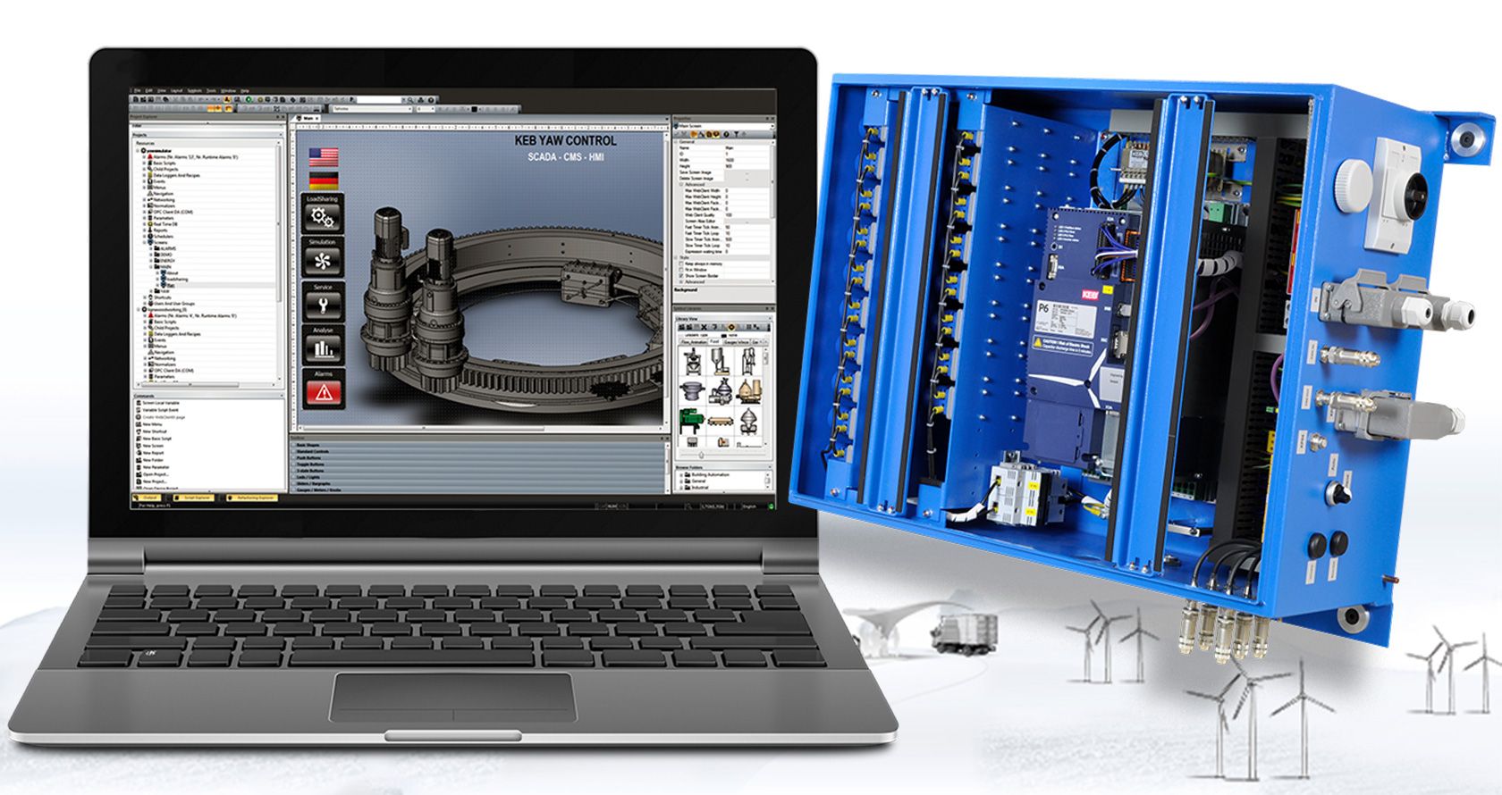 wind turbine automation software and liquid cooled motion control platform
